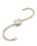 Mother-of-Pearl Locket Station Bracelet in 18K Yellow Gold