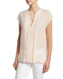 Pintuck Popover Silk Top