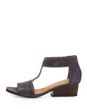Ollie Leather City Sandal, Medium Blue