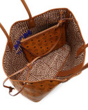 Liz Reversible Large Visetos Tote Bag, Cognac