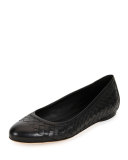 Napa Intrecciato Ballerina Flat, Atlantic Blue
