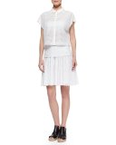 Lakewood Netted Pleated A-Line Skirt