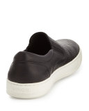 Ace Perforated Leather Skater Sneaker, Black
