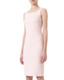Sleeveless Wool Sheath Dress, Flamingo