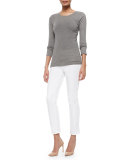 Slim Ankle Jeans, White
