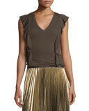 Brittney Ruffled V-Neck Top