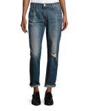 The Fling Cropped Boyfriend Jeans w/Studs, Whiskey Destroy