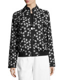 Bryant Palmetto-Print Crepe Bomber Jacket