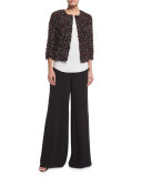 High-Waist Wide-Leg Pants, Caviar
