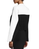 Colorblock Oversized Crop Top, White/Black