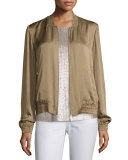Bryant Satin Bomber Jacket, Bronze