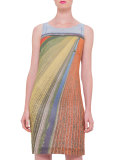 Sleeveless Printed Sheath Dress, Multi Colors