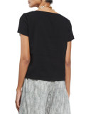 Organic Cotton Short-Sleeve Top, Black