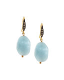 Aquamarine & White Sapphire Drop Earrings