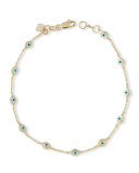 Enamel Evil Eye Station Bracelet, Multi