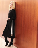 Long Zipper Dress W/ Contrast Gusset, Petite  