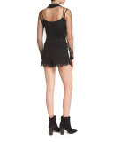 Macrame Scalloped Shorts, Black 