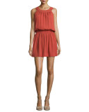 Sonja Sleeveless Silk Dress, Burnt Rose