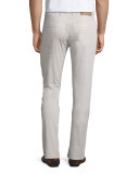 Five-Pocket Stretch-Cotton Pants, Ivory