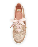 Keds® glitter sneaker, rose gold