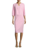 Sleeveless Scoop-Neck Sheath Dress, Ballerina