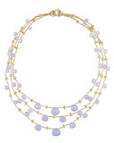 Paradise Chalcedony Multi-Row Necklace in 18K Yellow Gold