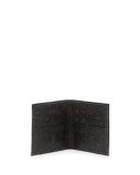 Ostrich Bi-Fold Wallet, Black