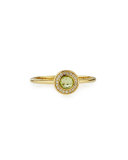 18k Lollipop Mini Peridot & Diamond Ring, Size 7