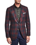 Plaid Cashmere-Blend Sport Coat, Navy