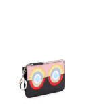 Monster Leather Key Pouch, Pink/Black