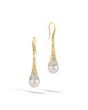 Dot 18K Gold Diamond & Pearl Drop Earrings