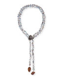 Orchid Gray Pearl Lariat Necklace, 34"