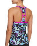 Power Thru Printed Tankini Swim Top