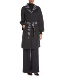 Reversible Zebra-Jacquard Coat, Flannel