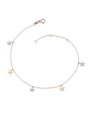 Sheriff Star Diamond Anklet in 14K Gold