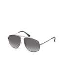 Georges Angular Aviator Sunglasses, Silver