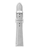 18mm Metallic Saffiano Strap, Chrome