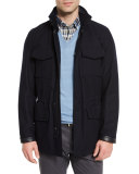 Elements Trofeo Wool/Cashmere Safari Jacket, Navy