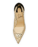 Follies Lace 100mm Red Sole Pump, Black/Natural 