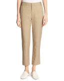 Coin-Pocket Cropped Straight-Leg Trousers