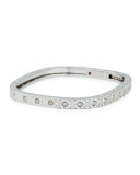 18k White Gold Pois Moi One-Row Pave Diamond Bangle