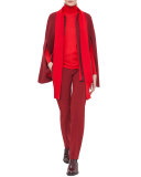 Reversible Bicolor Cashmere Cape, Pomegranate/Miracle Berry