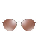 Hassett Mirrored Round Sunglasses, Rose Gold