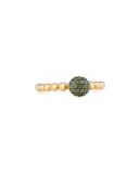Molten 18K Gold & Pavé Green Diamond Stacking Ring