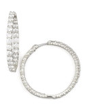 35mm White Gold Diamond Hoop Earrings, 5.55ct
