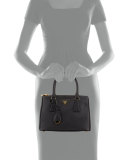 Saffiano Mini Double-Zip Tote Bag, Black (Nero)