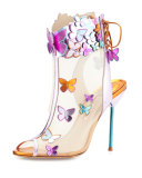 Harmony Mesh 3D Butterfly Bootie, Rosa/Turquoise/Orange