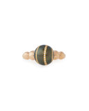 Diamond-Striped Tahitian Pearl Ring, Size 6.5