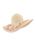 Bunny Embroidered Sun Hat, Sand/Pink