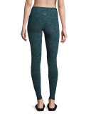 High-Waist Space-Dye Leggings, Charcoal